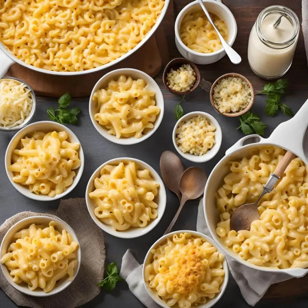 A delicious serving of mac and cheese with a golden, crispy top and creamy interior, illustrating the perfect balance of cheese and seasoning.