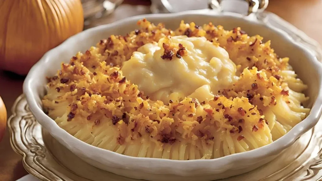 Tennessee Onions recipe plated perfectly, with a golden cheesy topping, ready to steal the show at any meal.