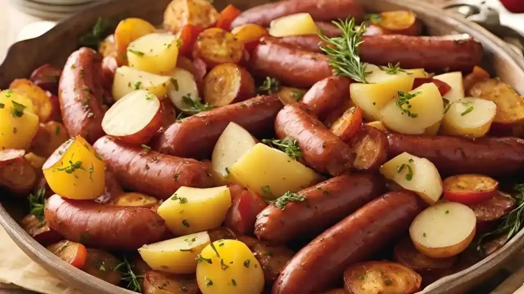 Pro tips and variations for kielbasa, showcasing crispy edges, added cheese, bell peppers, and spicy seasonings for extra flavor.